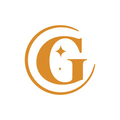 Elegant letter G logo inside a circle with a star symbol