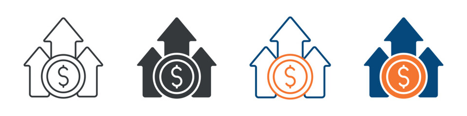 Growth Icon Set Multiple Style Collection 