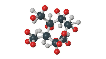 Glucose dextrose glucose molecule molecular model 3d rendering accurate scientific model