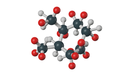 Glucose dextrose glucose molecule molecular model 3d rendering accurate scientific model
