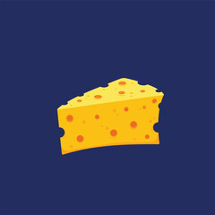 Slice of Gouda swiss cheese block illustration vector