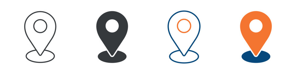 Location Icon Set Multiple Style Collection 