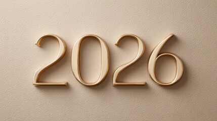 2026 numbers, minimalist beige background