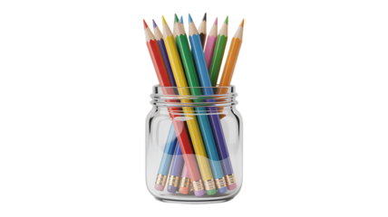 Colored pencils on jar creativity