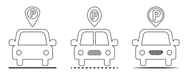 parking icons and symbols for maps parking and no parking signs