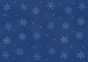 雪の結晶の背景　青