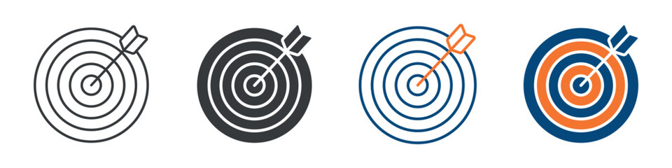 Target Icon Set Multiple Style Collection 