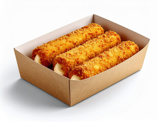 Fish fingers box mock up isolated on white background