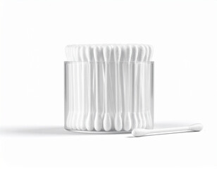 Cotton swab packaging mock up isolated on white background