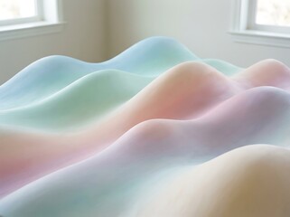 Pastel Abstract Waves of Color Creating a Serene and Dreamy Landscape