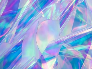 Iridescent abstract background with flowing holographic and pastel colors, futuristic design