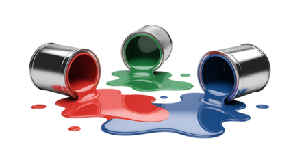 Cans of colorful paint creativity