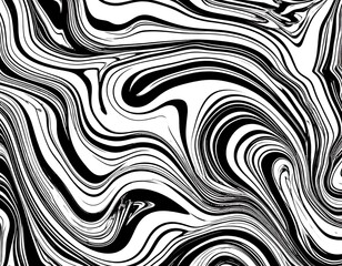 Abstract black and white swirling pattern, creating a marble effect. Fluid, organic lines dominate the composition