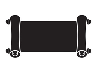 Scroll Banner in silhouette white background. © Sundas