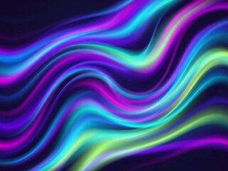 Dynamic abstract background with glowing neon light waves in vibrant blues, purples, and greens, creating a modern and fluid artistic design
