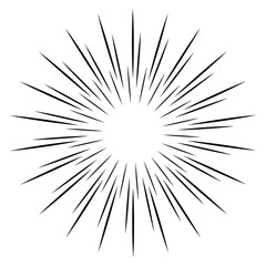Comic speed lines background with radial burst effect. Cartoon anime action rays motion....