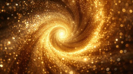 Stunning Golden Swirl of Stars and Light in Cosmic Universe