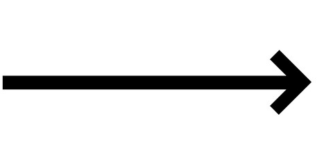 Black arrow pointing right. Arrow shape element