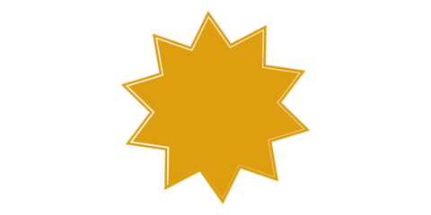 Starburst, sunburst star shape vector element