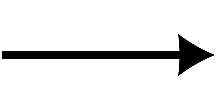 Black arrow pointing right. Arrow shape element