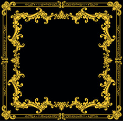 frame ornament design with beautiful gold carvings