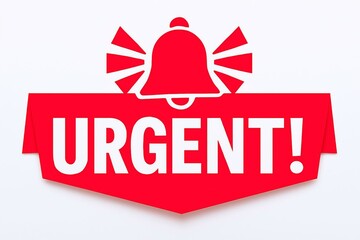 Bright red urgent warning sign with a bell symbol emphasizing immediacy and importance