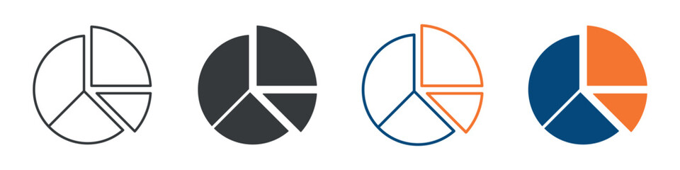 Market Share Icon Set Multiple Style Collection 