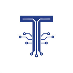 Modern network technology letter T logo