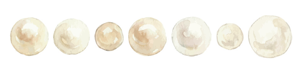 Naklejka premium Watercolor-style pearl illustration／真珠