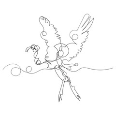 Flamingo continuous simple line drawing vector illustration