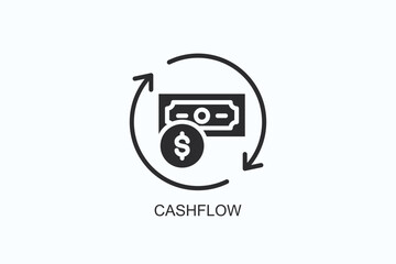 Cashflow Icon Or Logo Isolated Vector Illustration