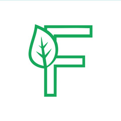 Letter F logo and a modern leaf symbol