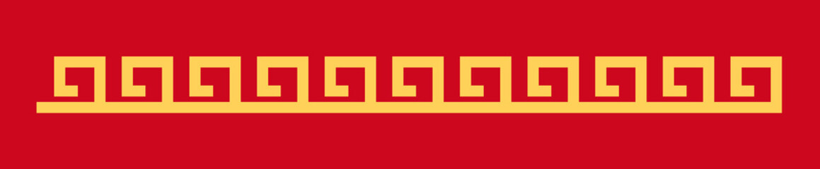 Chinese Oriental Border Vector, Traditional Asian Japanese Decorative Corners, Festive Ornaments, and Classic Separator Elements