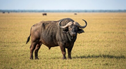 African buffalo standing in grassland