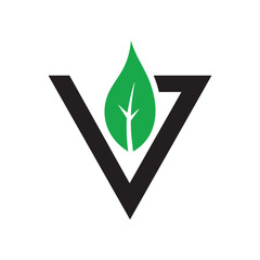 Letter V logo combined with a leaf symbol
