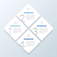 Infographic using square shapes for business presentations.