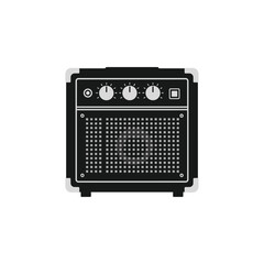 Black and white music icons and equipment illustrations