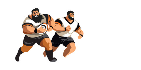 group of football athletes competing on the field artwork, copy space