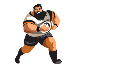 american football player running with ball banner vector, copy space