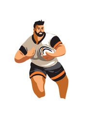 professional american football athlete on action banner illustration