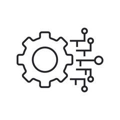 technology icon icons outline and Flat Style,transparent background