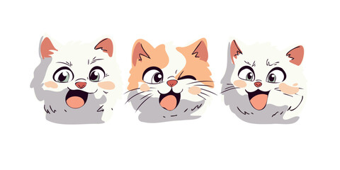 collection of adorable kittens showing various expressions artwork