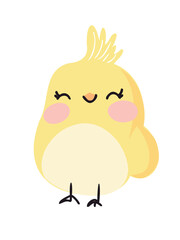 cute yellow chick standing in grass illustration