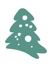 pine tree with snow on branches vector