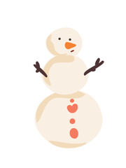 festive snowman with carrot nose vector