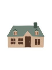 decorative wooden dollhouse with oversized windows vector