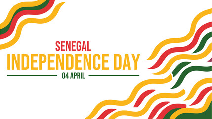 Bright and clean Senegal Independence Day banner design on white background, highlighting national pride and heritage