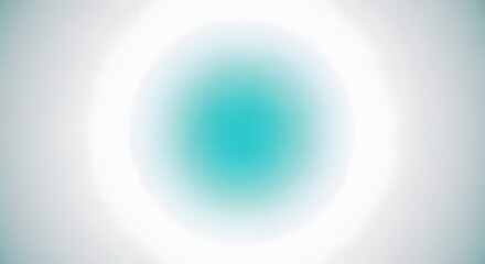 Abstract glowing teal circle with white halo on a light background.