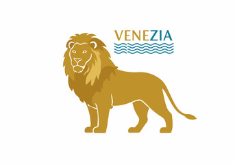 Obraz premium Stylized Golden Lion of Venice with 