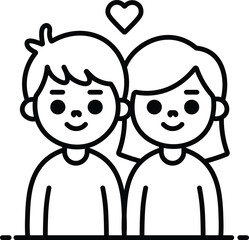 Smiling Couple With Heart Above